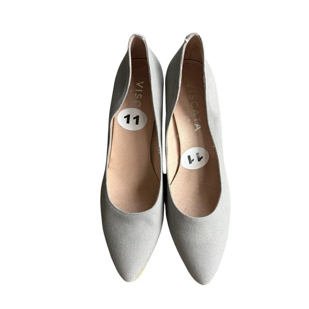Viscata Barcelona Gray Canvas Wedge Espadrilles‎ Size 42 (US 11)